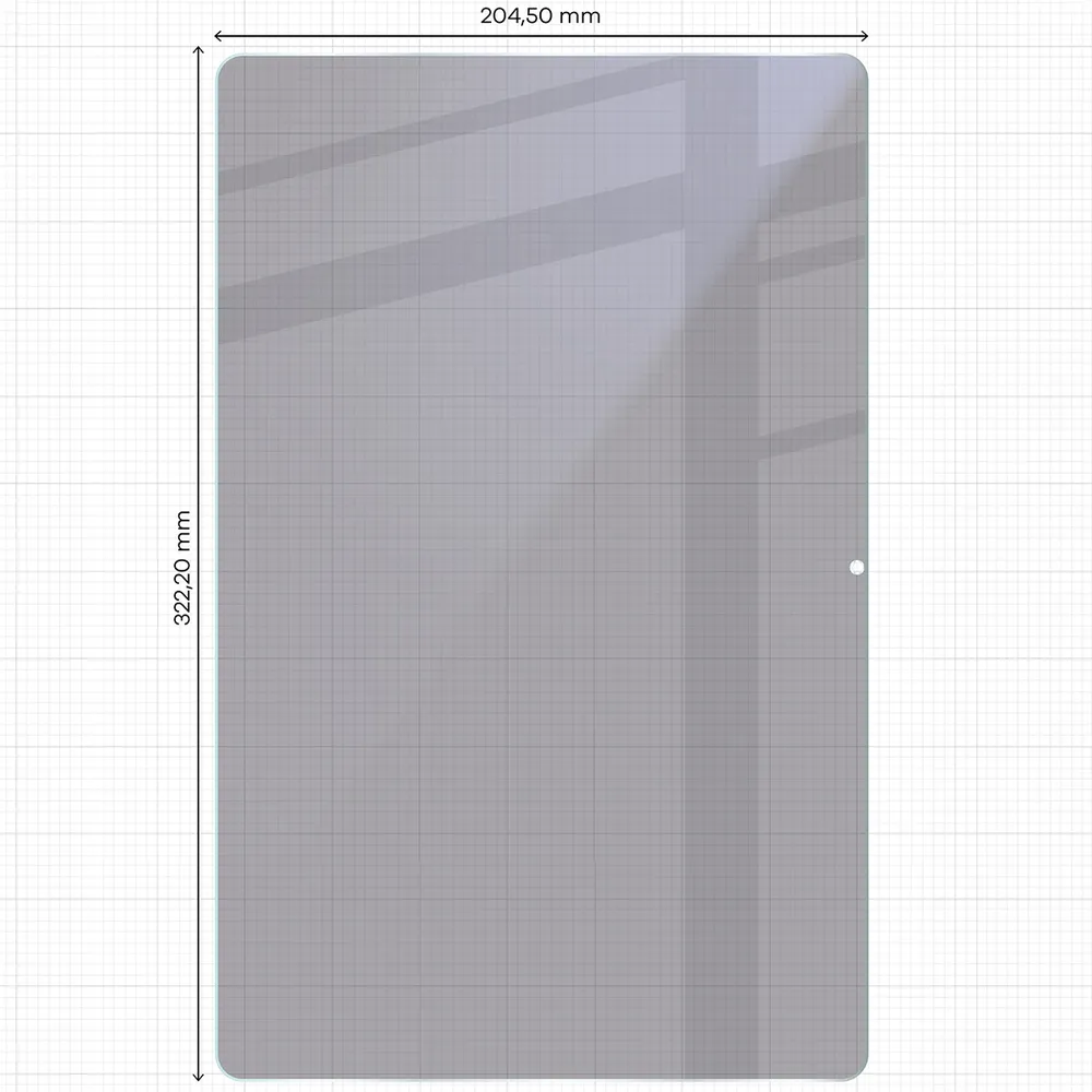 Wymiary szkła Bizon Tab Hybrid Shadow do Galaxy Tab S12 Ultra