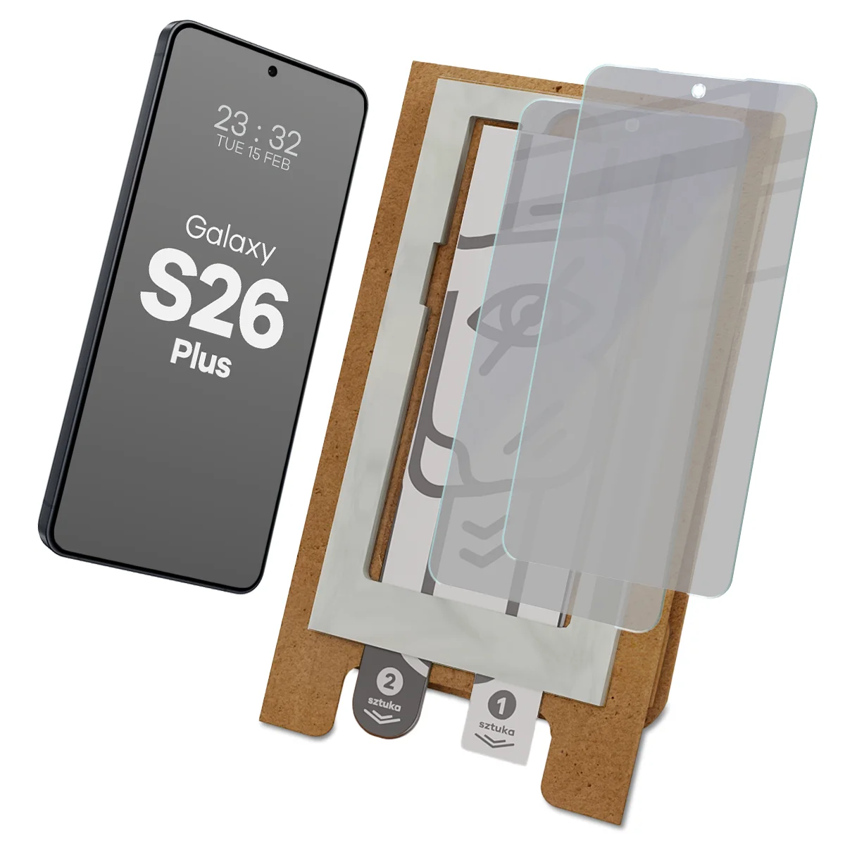 Aplikator Bizon Eplikator Hybrid Shadow do łatwej aplikacji ochrony ekranu dla Galaxy S26 Plus