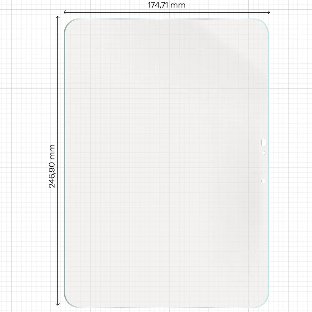 Wymiary folii na miarce dla Apple iPad Pro 11 M5 2025