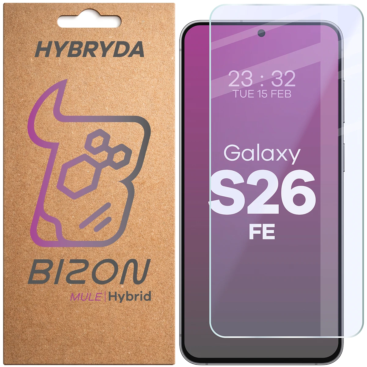 Szkło hybrydowe na ekran Bizon Hybrid Mule do Galaxy S26 FE