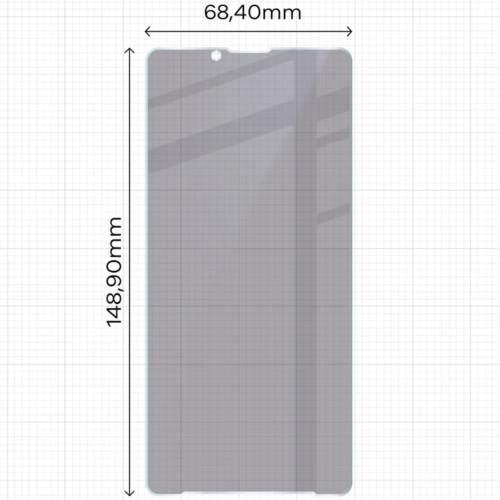 Wymiary szkła Bizon Hybrid Shadow do Sony Xperia 10 VIII