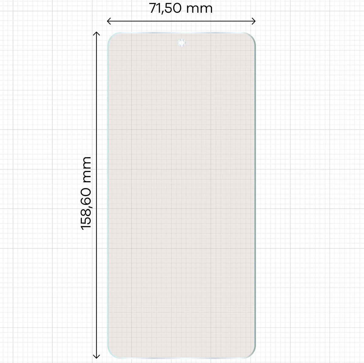Miarka z wymiarami folii matowej Bizon Film Matte Duo do Hammer Ventus 5G