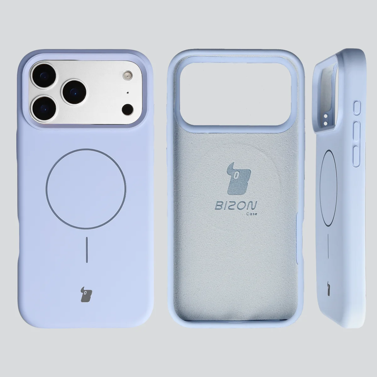 Konstrukcja etui Bizon Soft Case Magnetic: silikon, mikrofibra i zintegrowane osłony do iPhone 18 Pro Max / 17 Pro Max