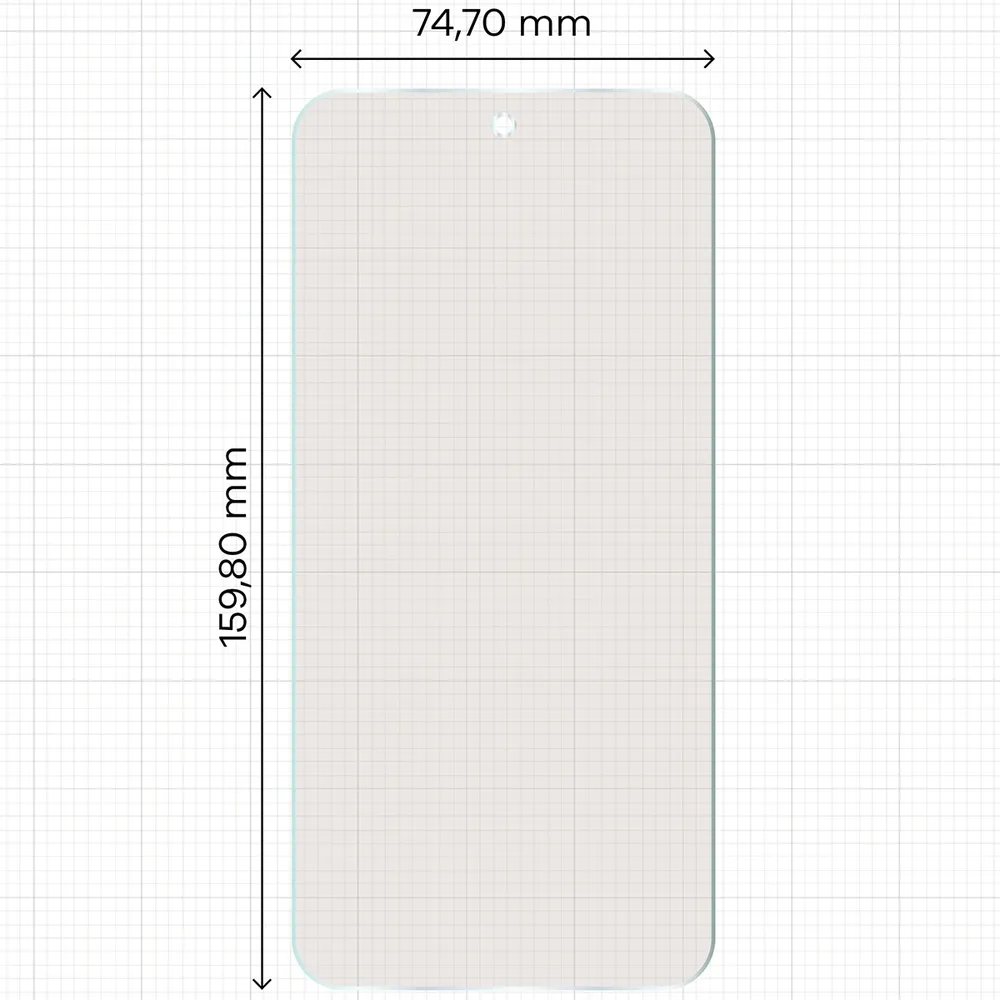 Miarka z wymiarami folii matowej Bizon Film Matte Duo do Xiaomi Redmi Note 17 Pro Max 5G
