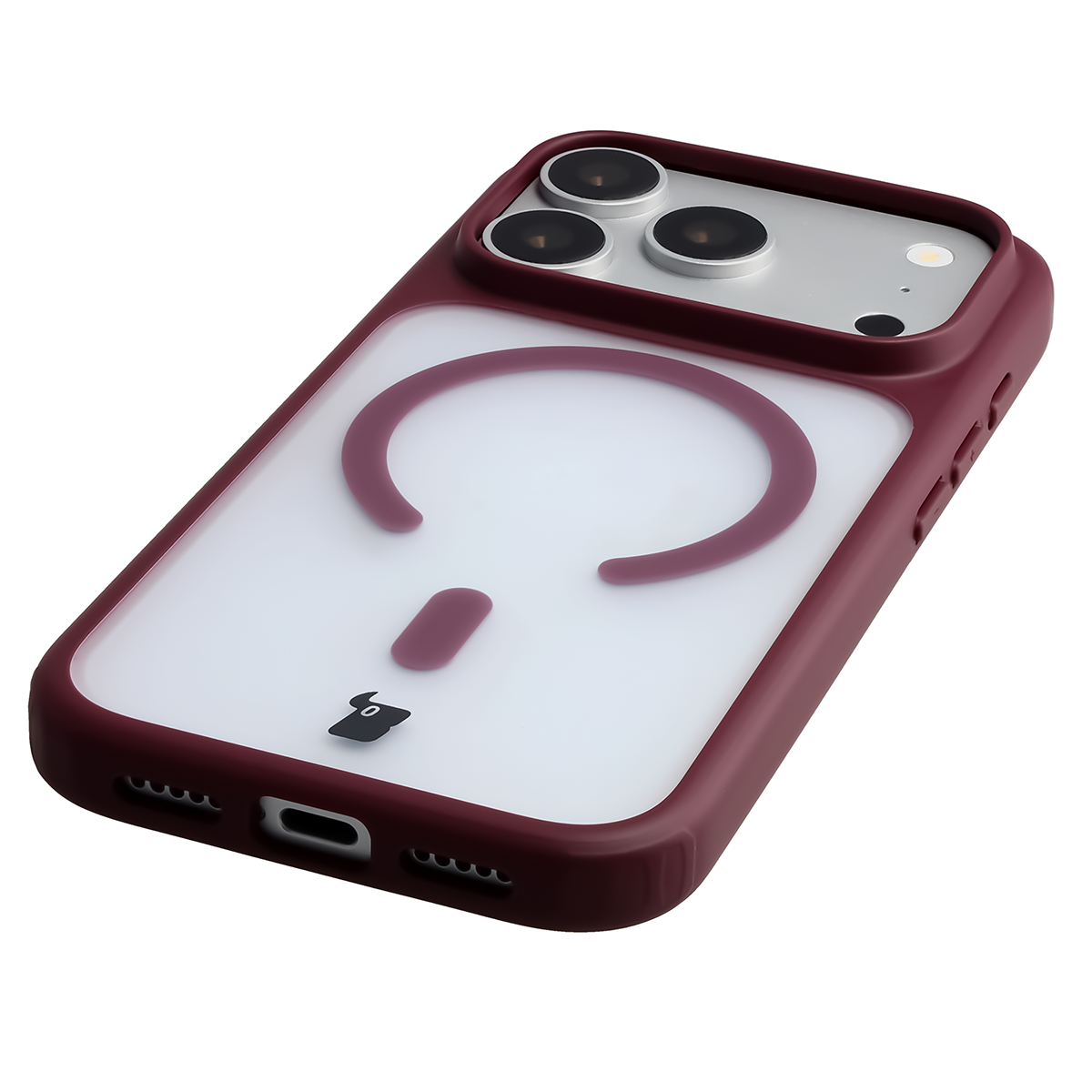 Zintegrowane przyciski, wycięcia i hybrydowy materiał w etui Bizon Case MatteO do iPhone 18 Pro Max / 17 Pro Max