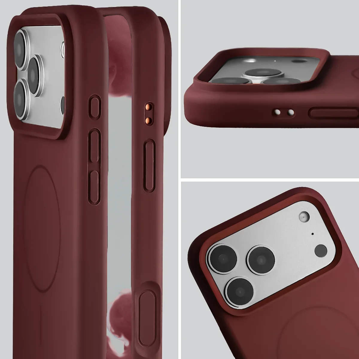 Zbliżenie na wycięcie na obiektywy w etui Bizon Soft Case do iPhone 18 Pro Max / 17 Pro Max