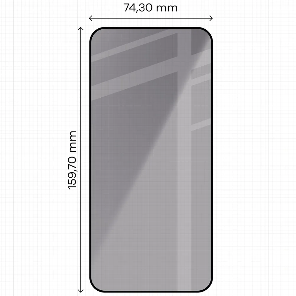 Wymiary szkła na miarce dla Xiaomi Redmi Note 17 Pro 5G / Pro Max 5G