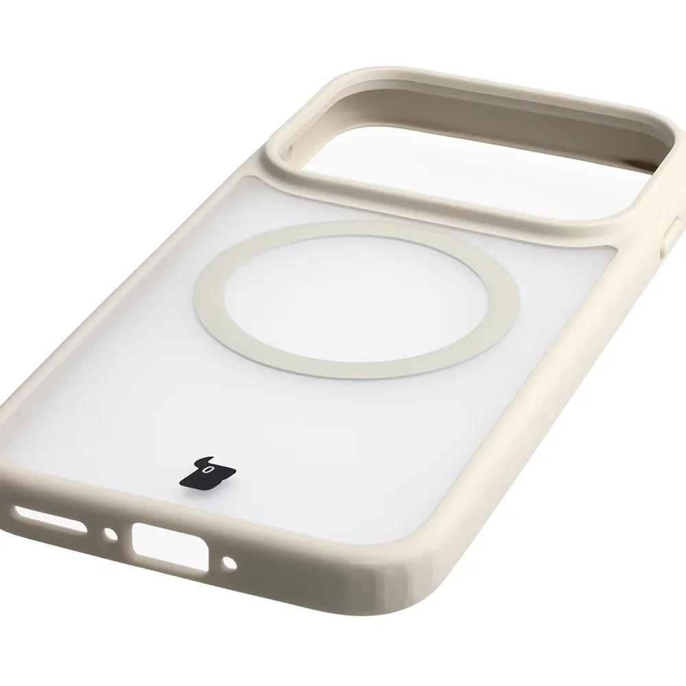 Zintegrowane przyciski, wycięcia i hybrydowy materiał w etui Bizon Case MatteO do OPPO Find X10
