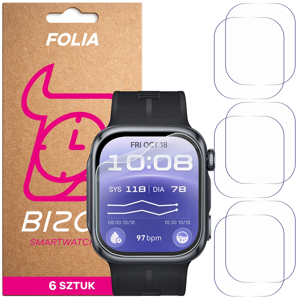 Folia hydrożelowa Bizon Watch Film HydroFlex dla Huawei Watch D3