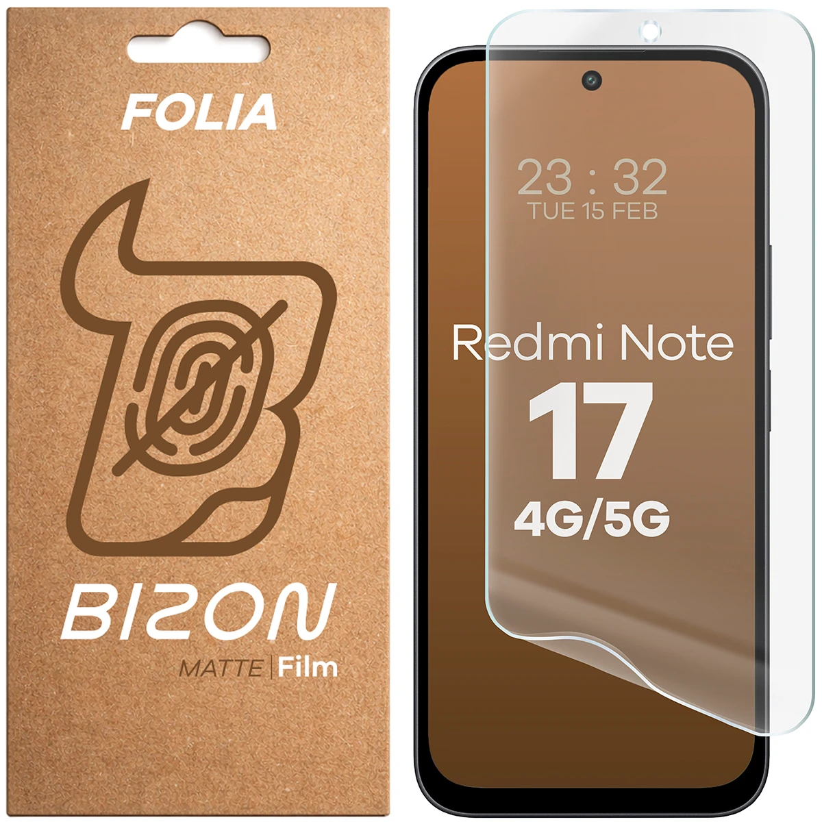 Folia matowa na ekran Bizon Film Matte do Xiaomi Redmi Note 17 4G, 1 sztuka