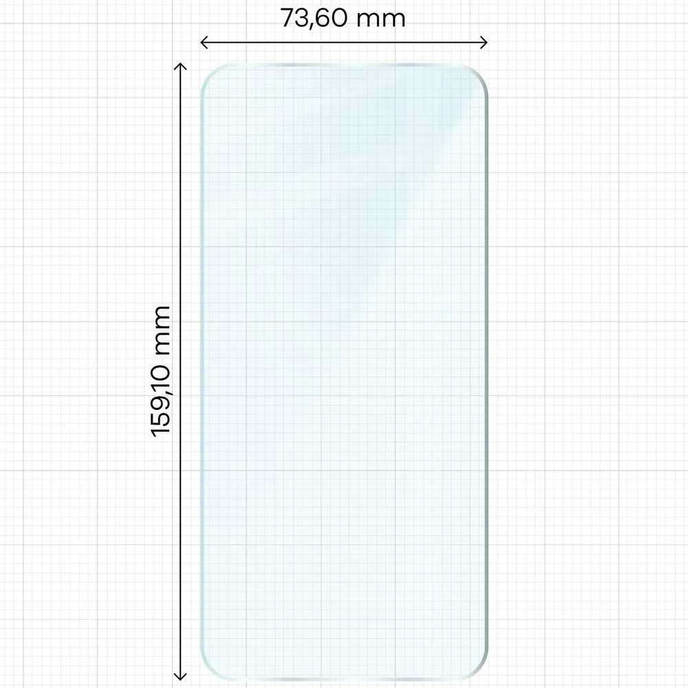 Miarka z wymiarami szkła hartowanego Bizon Glass Clear Duo do Xiaomi Redmi Note 17 Pro 5G / Pro Max 5G