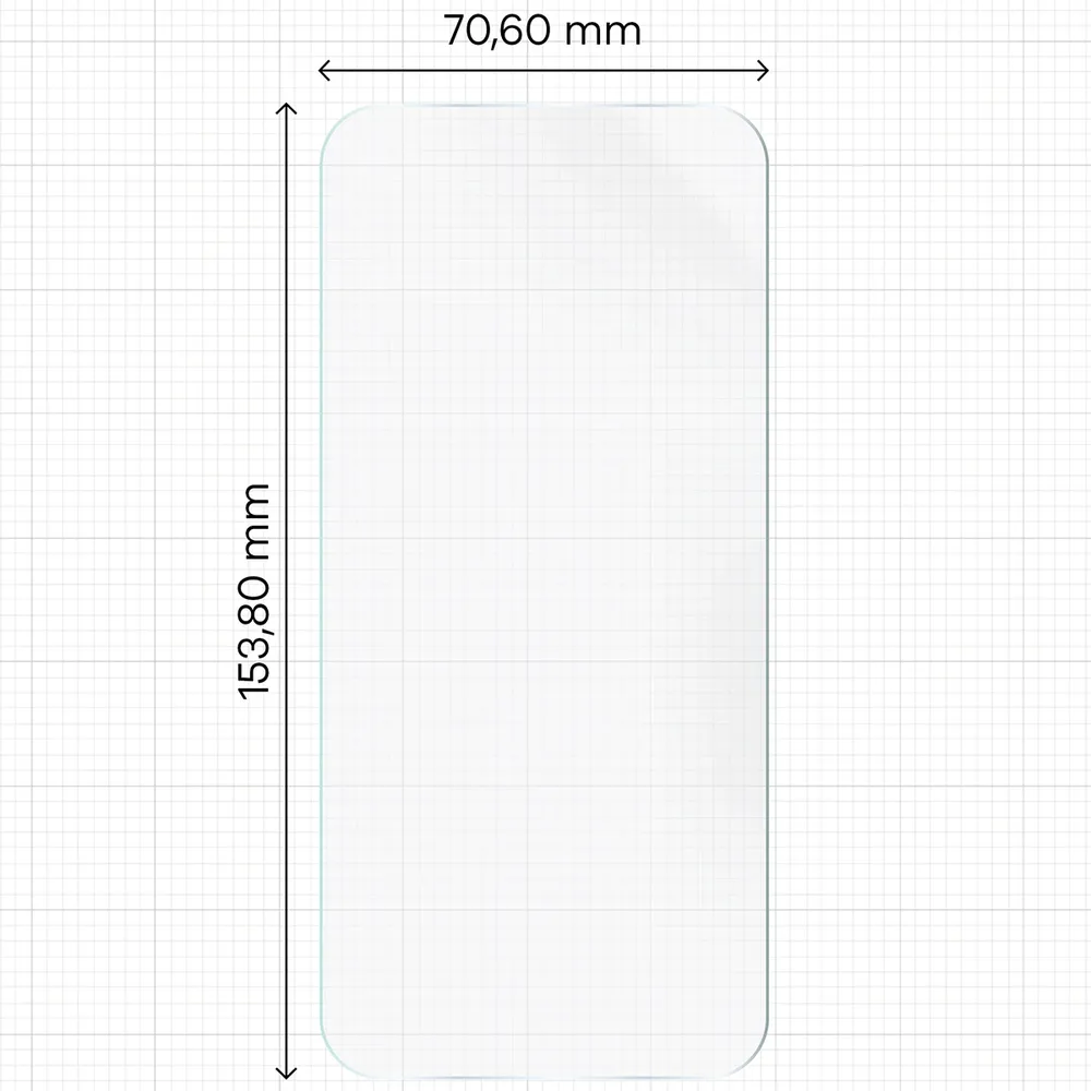 Miarka z wymiarami folii hydrożelowej Bizon Film Hydrogel Front Duo do Xiaomi POCO F9 Pro