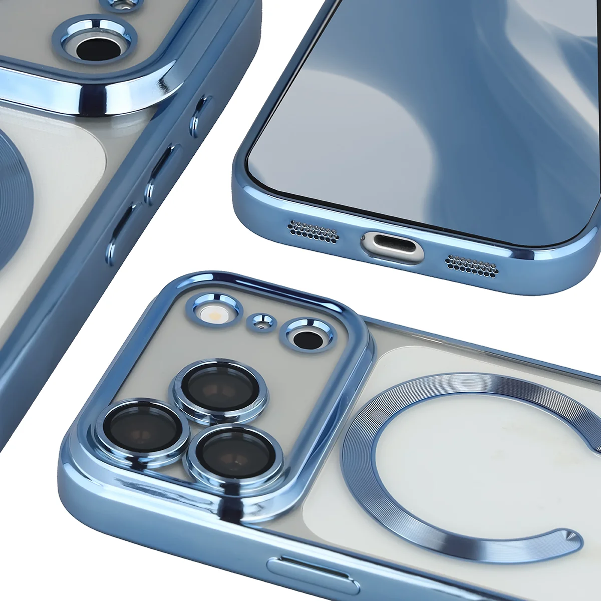 Zbliżenie na wbudowaną ochronę aparatu w Bizon Case GuardO do iPhone 18 Pro / 17 Pro