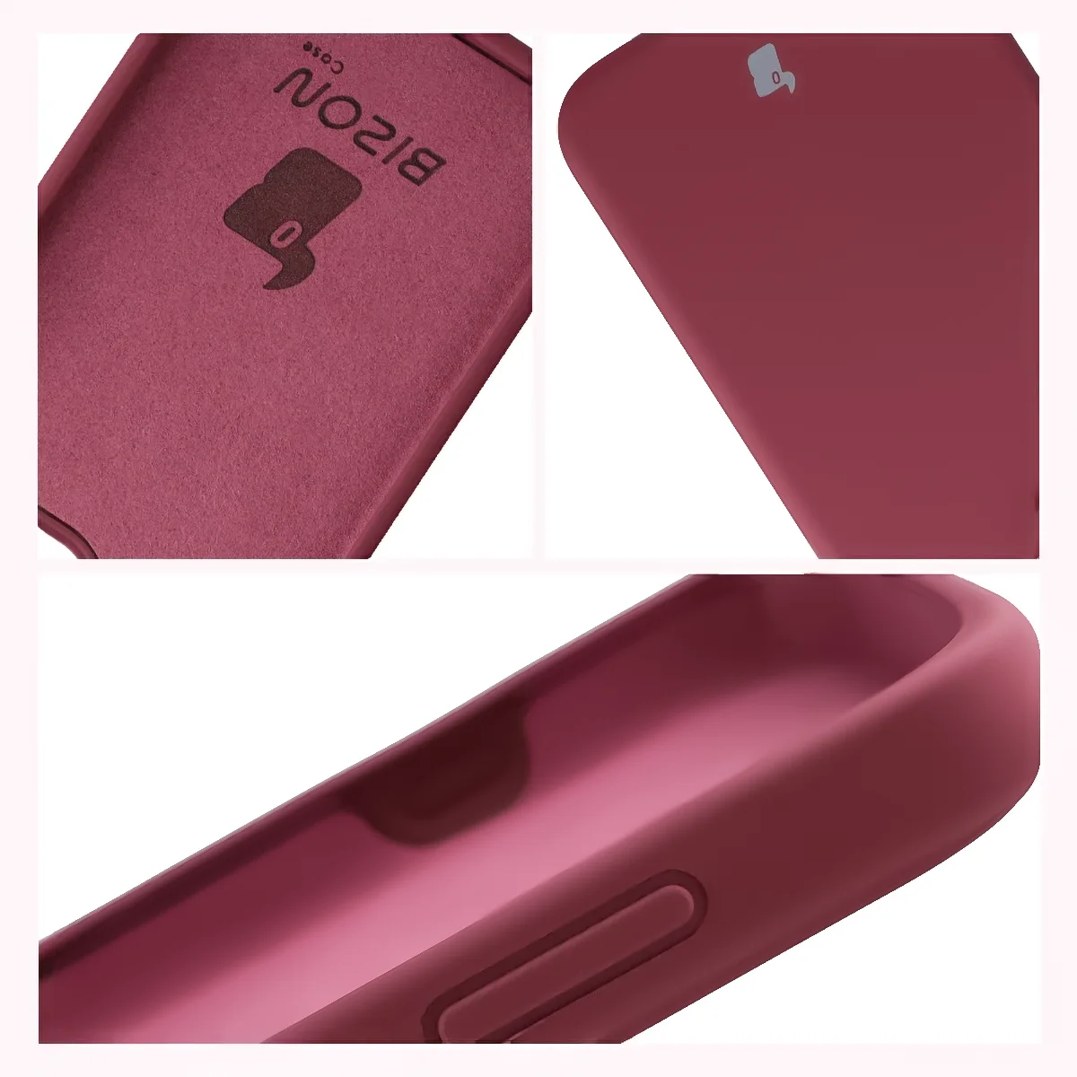 Konstrukcja etui Bizon Soft Case: zintegrowane osłony, podwyższone krawędzie i wyściółka z mikrofibry do OPPO Reno16 F, OPPO Reno16 FS