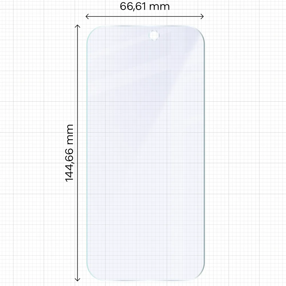Wymiary szkła na miarce dla iPhone 18 Pro