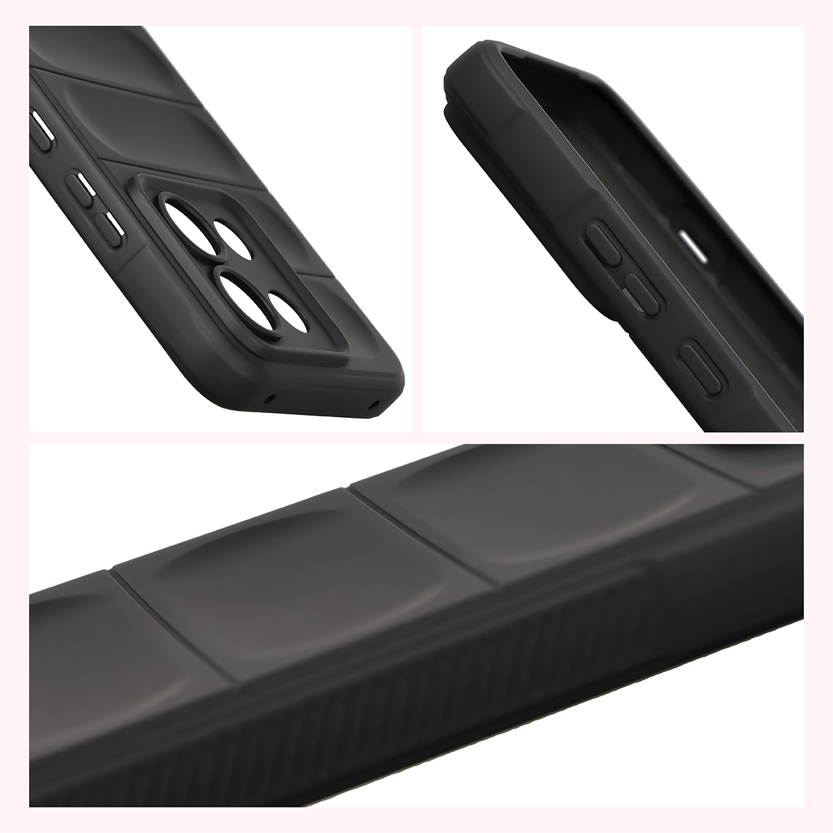Teksturowane boki i podwyższone krawędzie ekranu i aparatu w etui Bizon Case Tur do Motorola Edge 70 Max