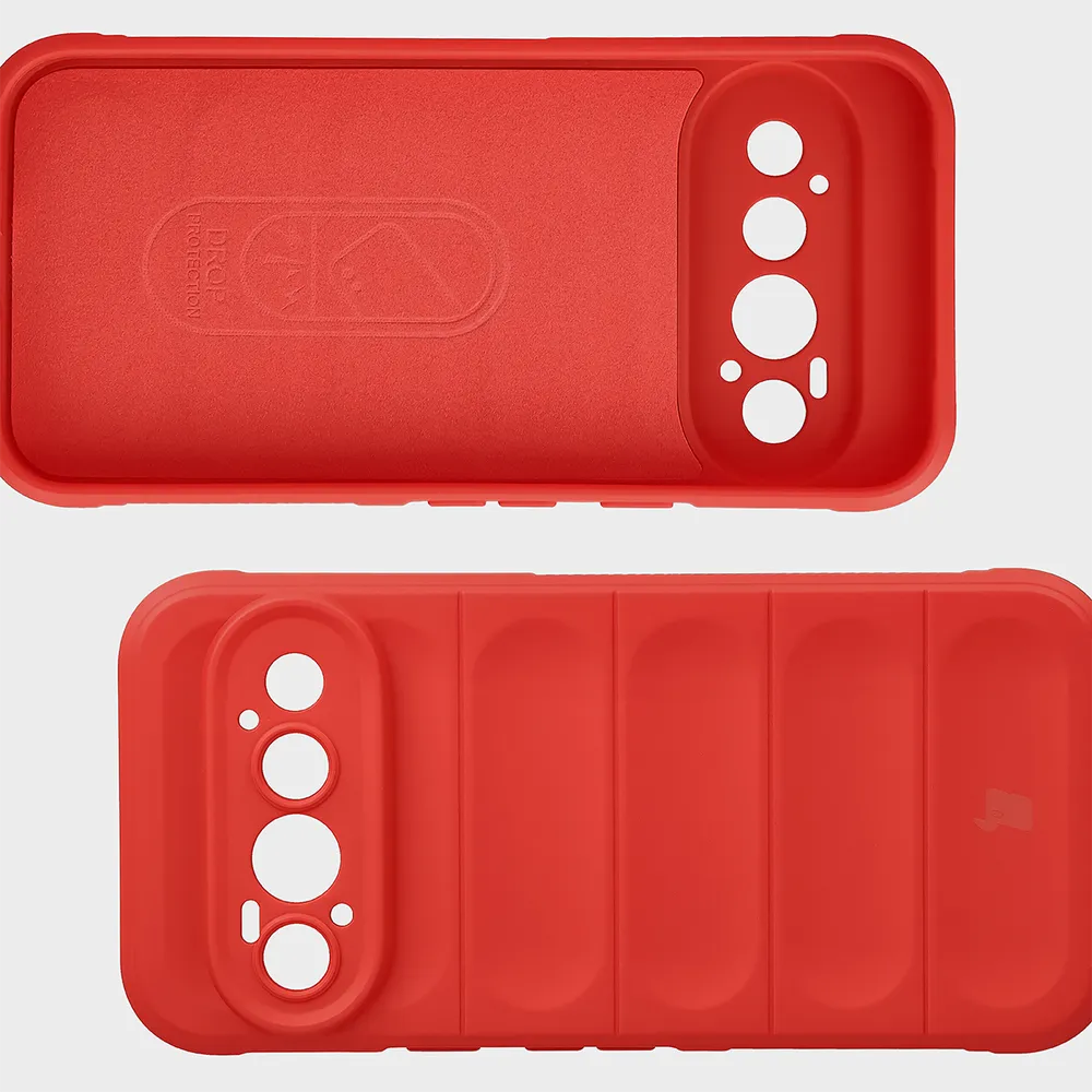 Wyściółka z mikrofibry, wyżłobienia na pleckach i wzmocnione narożniki w etui Bizon Case Tur do Google Pixel 11 Pro