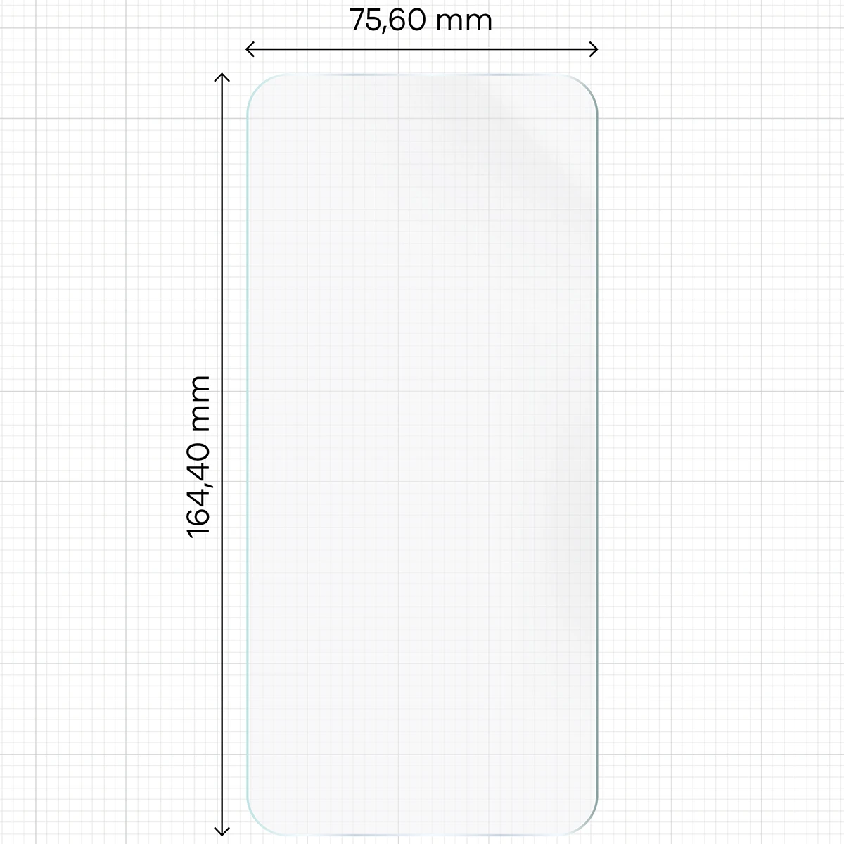 Miarka z wymiarami folii hydrożelowej Bizon Film Hydrogel Front do Xiaomi Redmi 17 5G / 4G