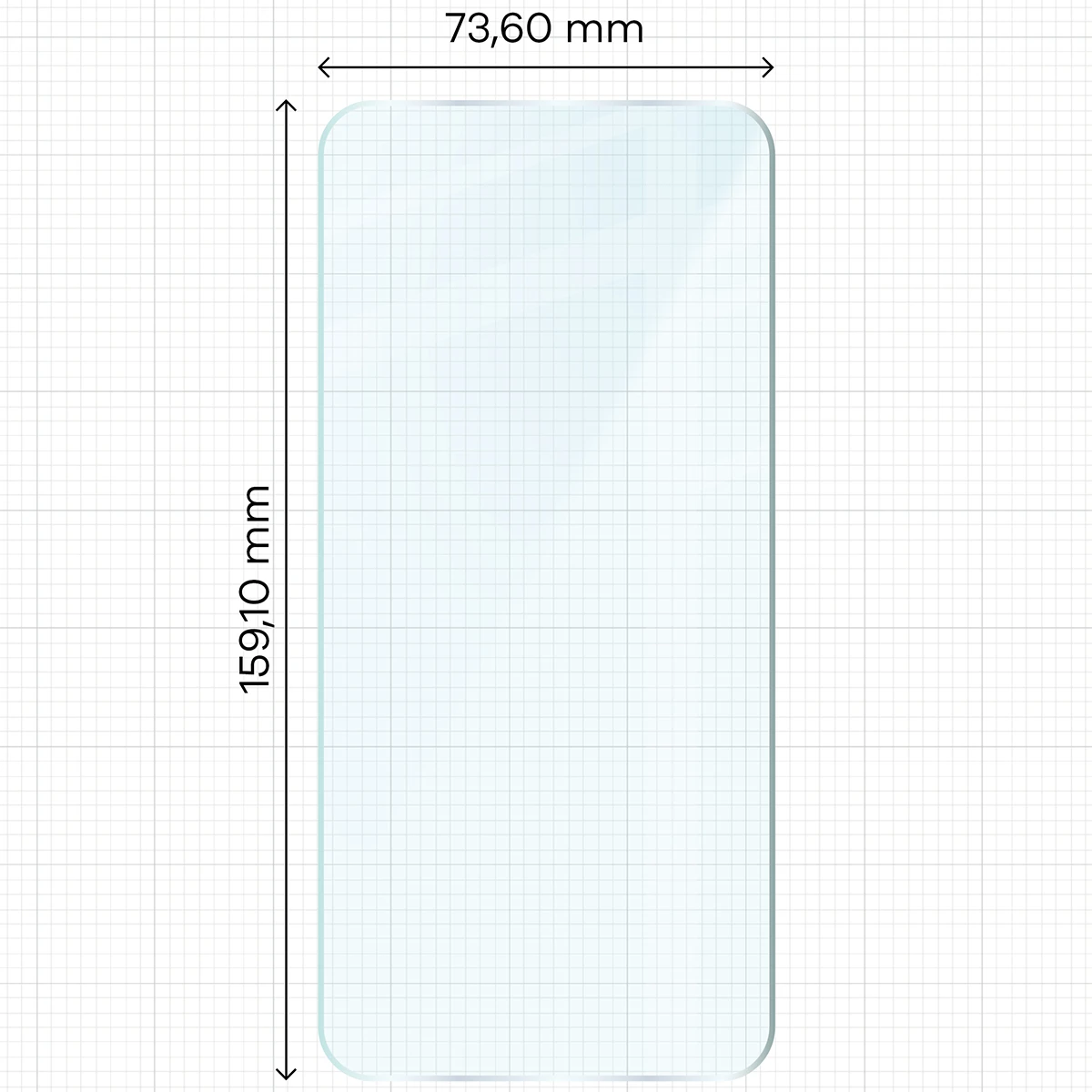 Miarka z wymiarami szkła hartowanego Bizon Glass Clear do Xiaomi Redmi Note 17 Pro 5G / Max 5G