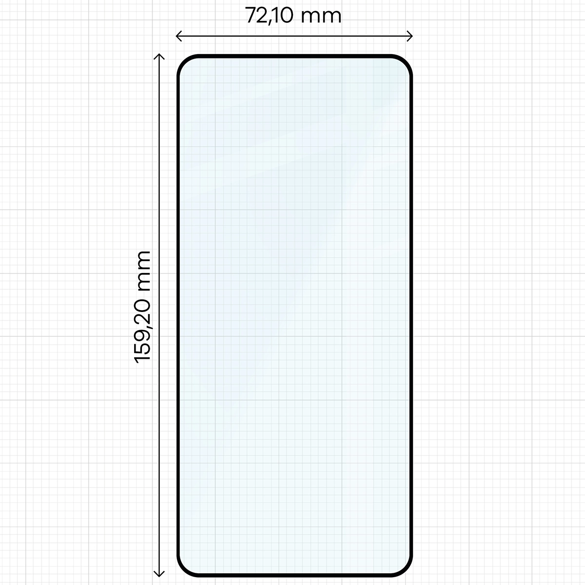 Wymiary szkła Bizon Glass Edge Duo do Vivo V70 Lite 5G