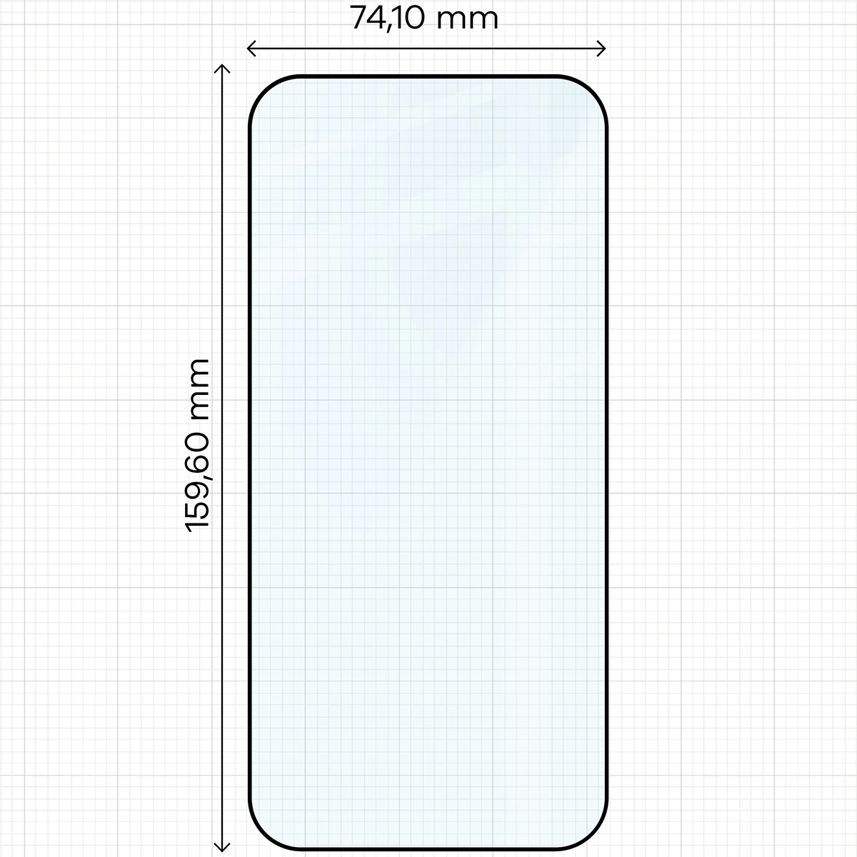 Miarka z wymiarami szkła hartowanego Bizon Glass Edge do iPhone 18 Pro Max