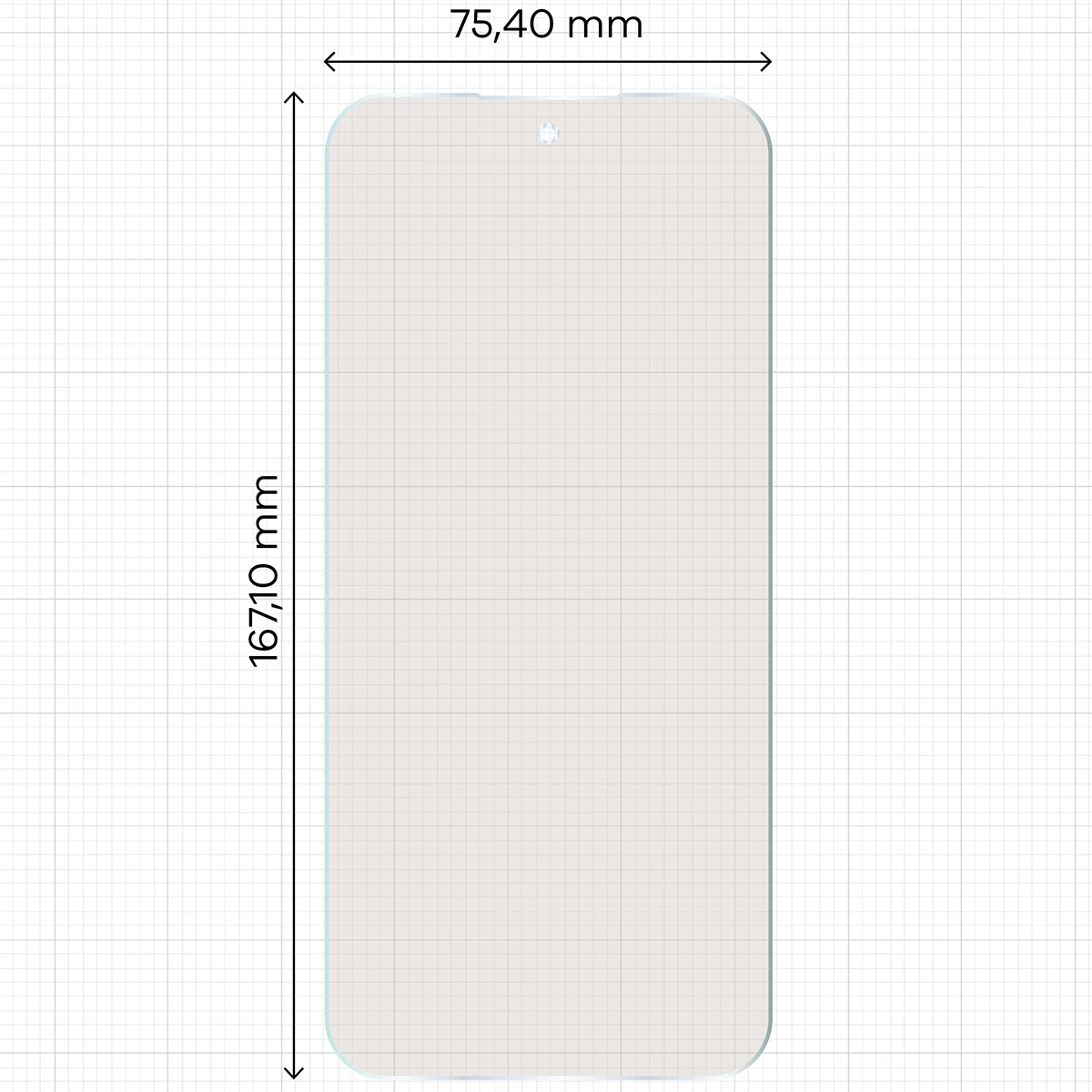Miarka z wymiarami folii matowej Bizon Film Matte do Xiaomi Redmi 17 4G
