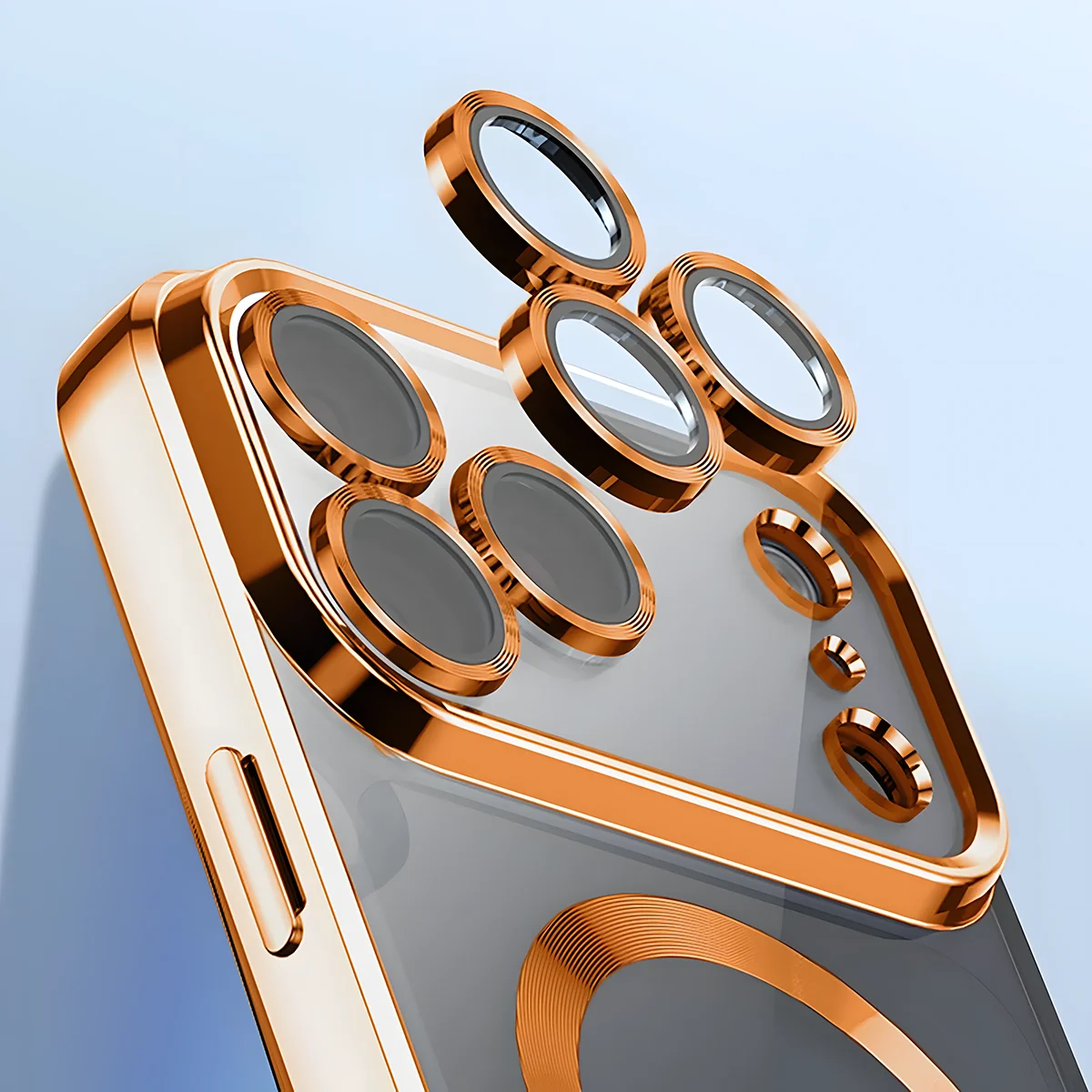 Metaliczna ramka, podniesione krawędzie i zintegrowane osłony w etui Bizon Case GuardO do iPhone 18 Pro Max / 17 Pro Max