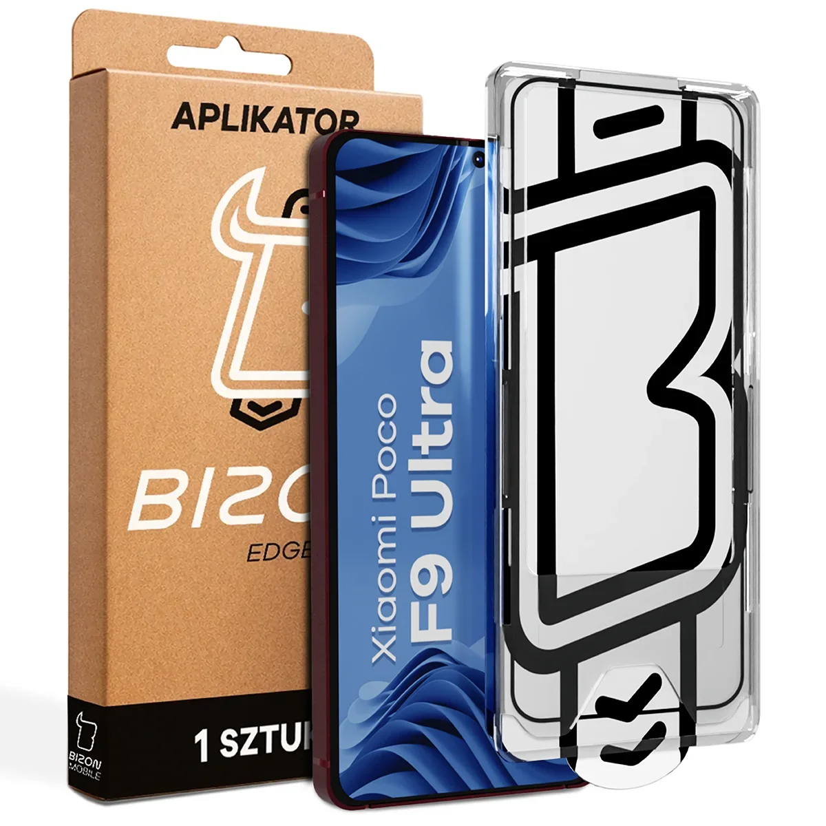 Szkło z aplikatorem Bizon Glass Aplikator Edge dla Xiaomi POCO F9 Ultra