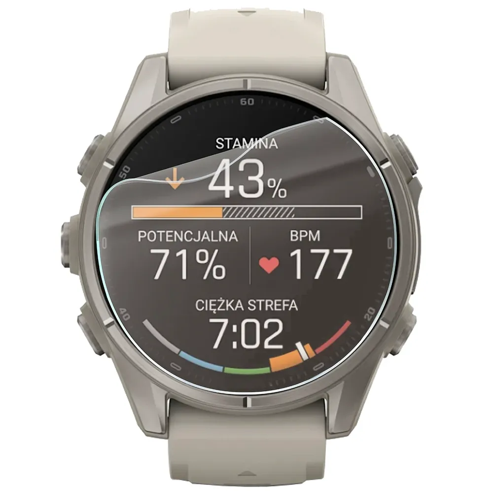 Smartwatch z nałożoną folią ochronną Bizon Watch Film Matte Duo do Garmin Fenix 9 (43 mm)