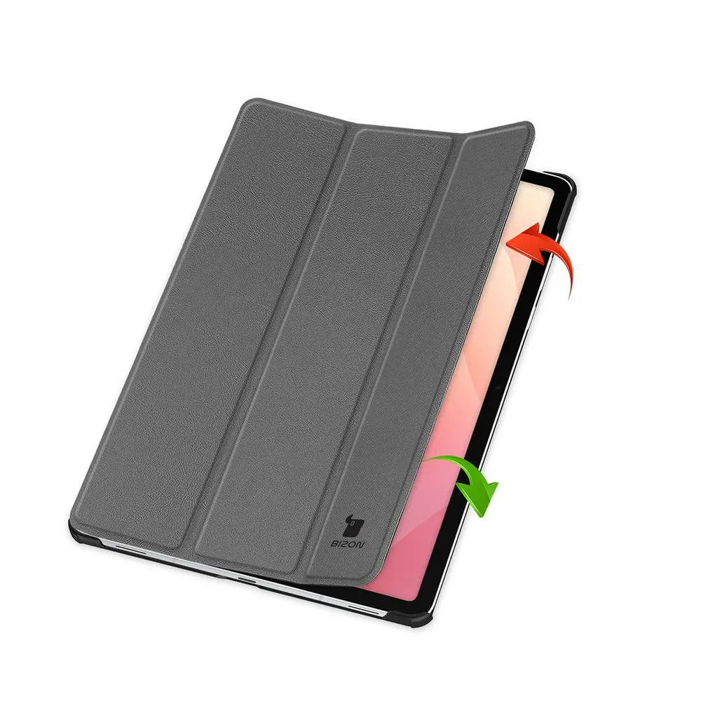Etui z klapką Bizon Case Tab Croc od frontu do Galaxy Tab S12 Plus