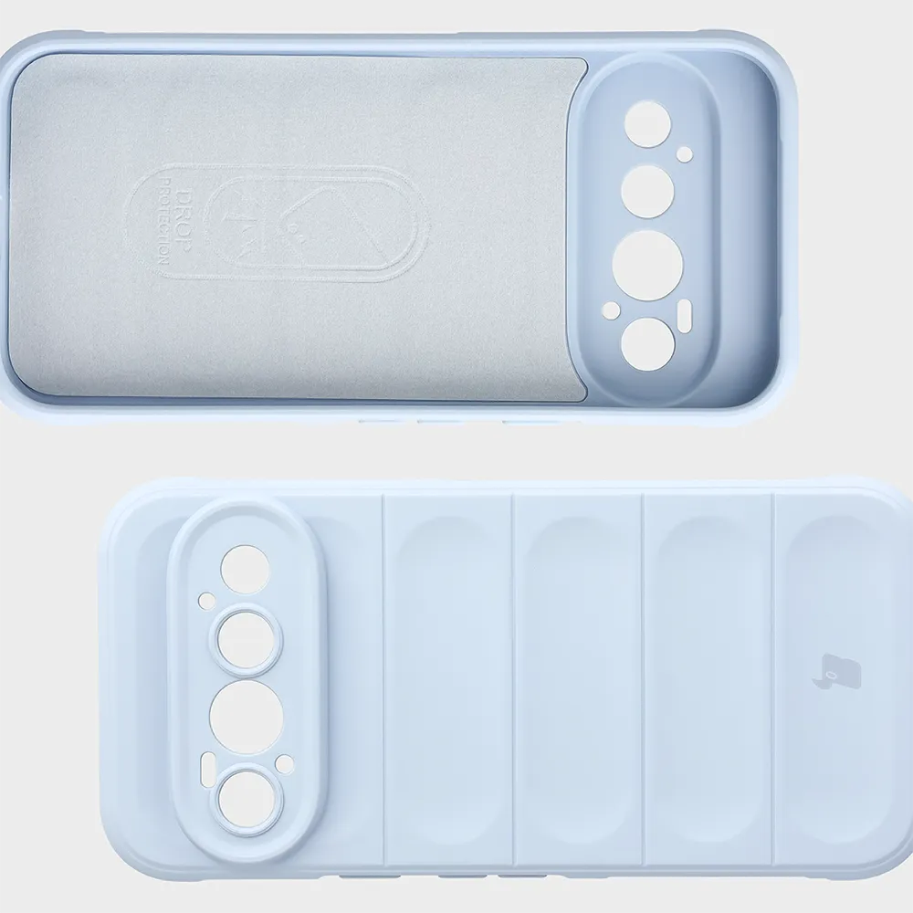 Wyściółka z mikrofibry, wyżłobienia na pleckach i wzmocnione narożniki w etui Bizon Case Tur do Google Pixel 11 Pro