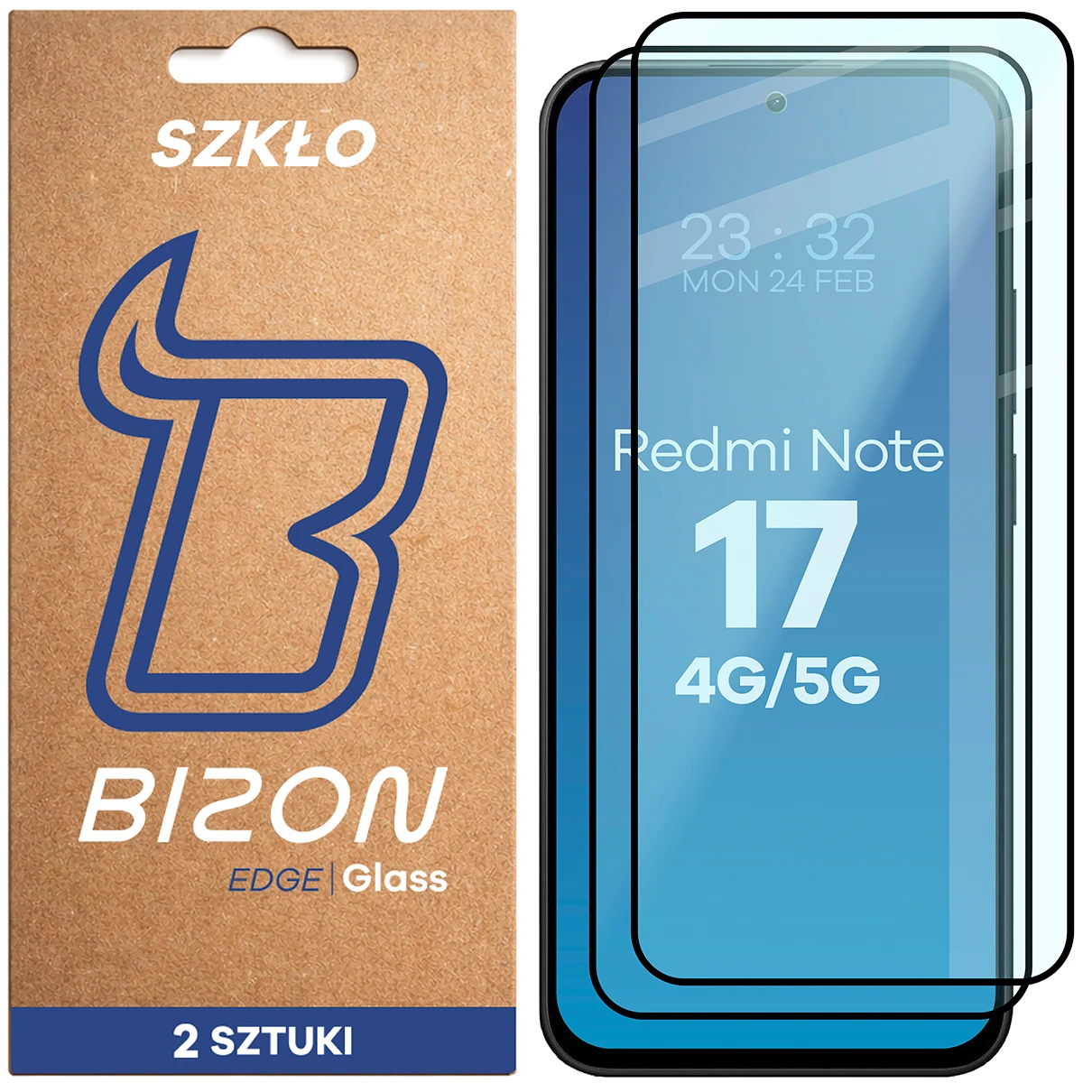Szkło hartowane na cały ekran Bizon Glass Edge Duo dla Xiaomi Redmi Note 17 5G / 4G