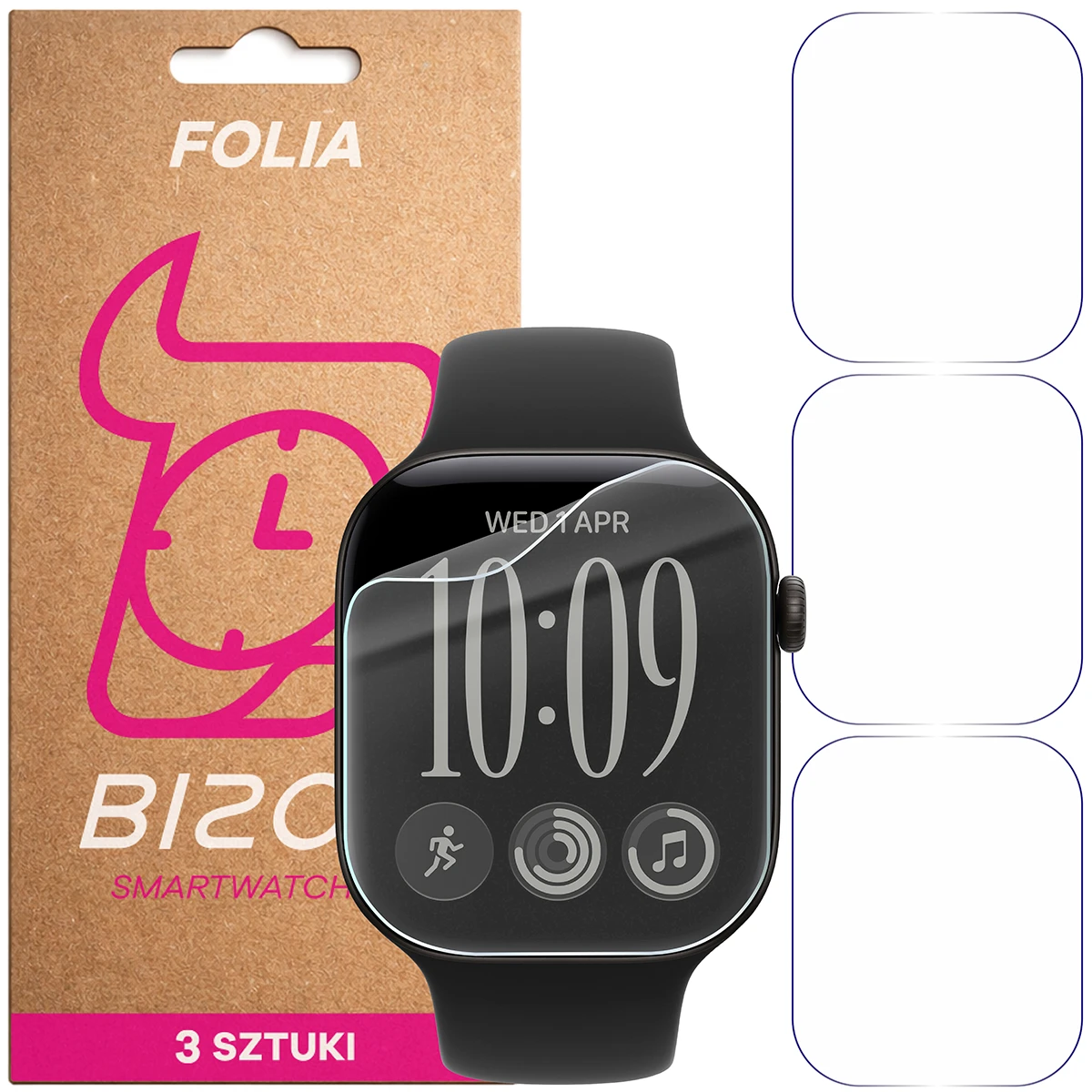 Folia hydrożelowa Bizon Watch Film HydroFlex dla Apple Watch Series 12 46mm