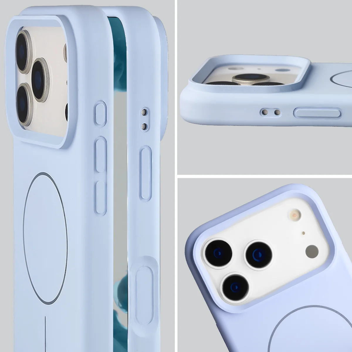 Zbliżenie na wycięcie na obiektywy w etui Bizon Soft Case do iPhone 18 Pro / 17 Pro