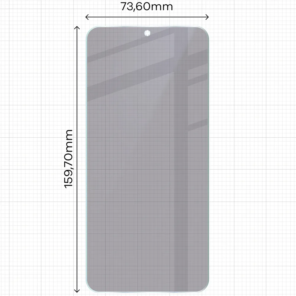 Wymiary szkła Bizon Hybrid Shadow do Galaxy A18 4G