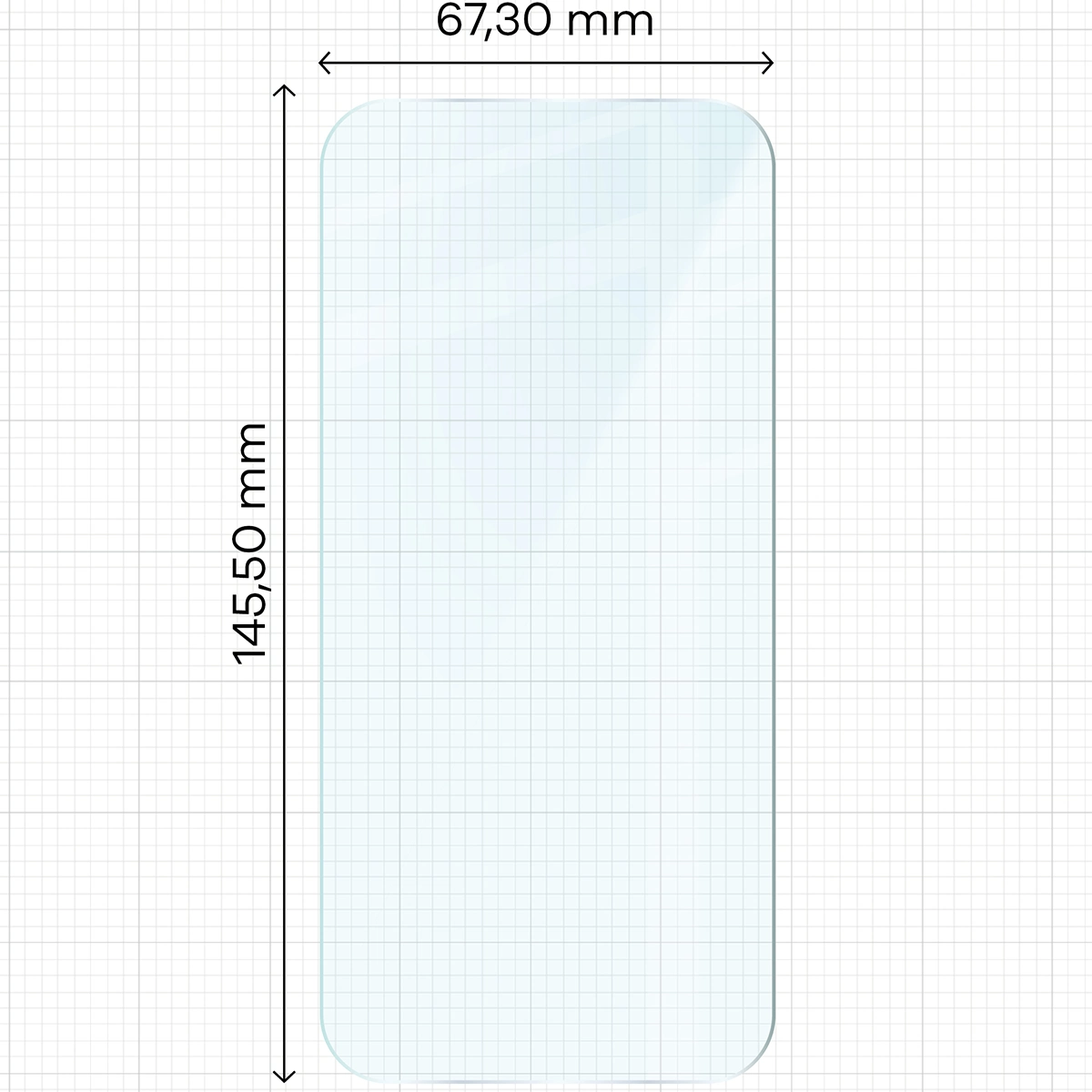 Miarka z wymiarami szkła hartowanego Bizon Glass Clear Pack do iPhone 18 Pro