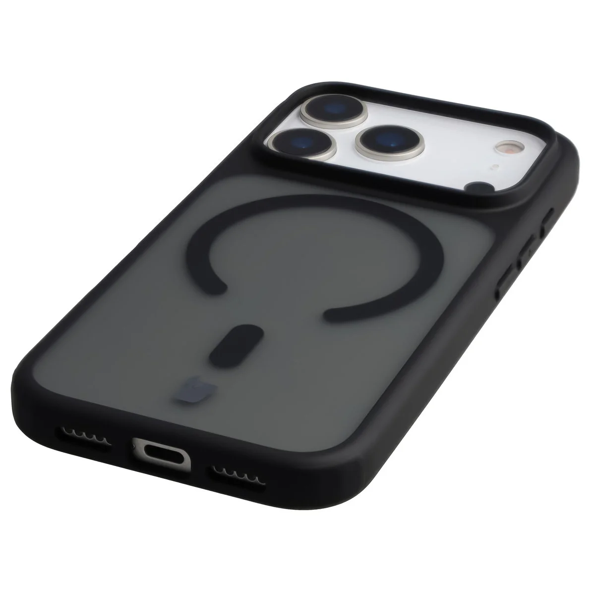 Zintegrowane przyciski, wycięcia i hybrydowy materiał w etui Bizon Case MatteO do iPhone 18 Pro / 17 Pro