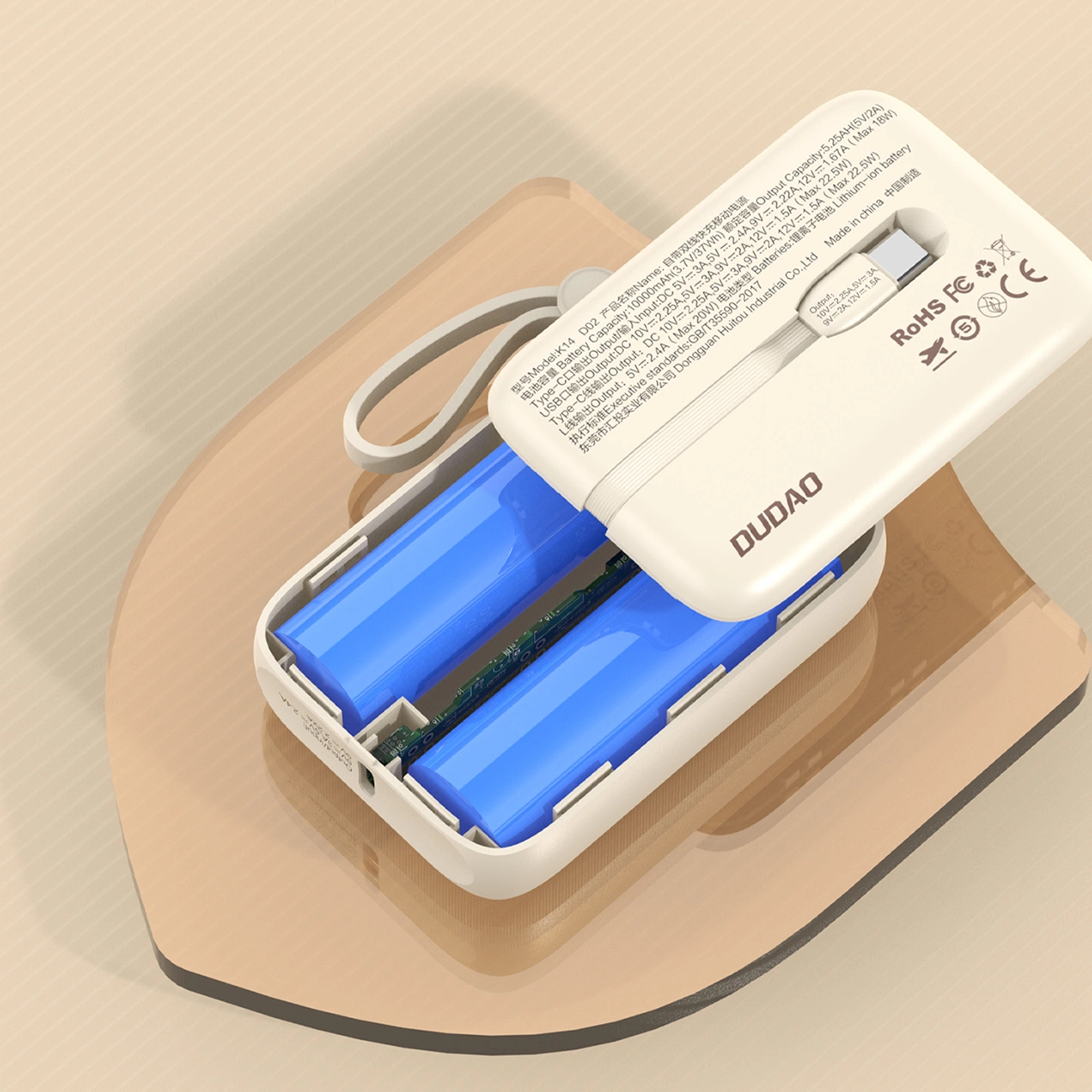 Powerbank Dudao K14 - pozwala na szybkie ładowanie dzięki PD i QC 3.0