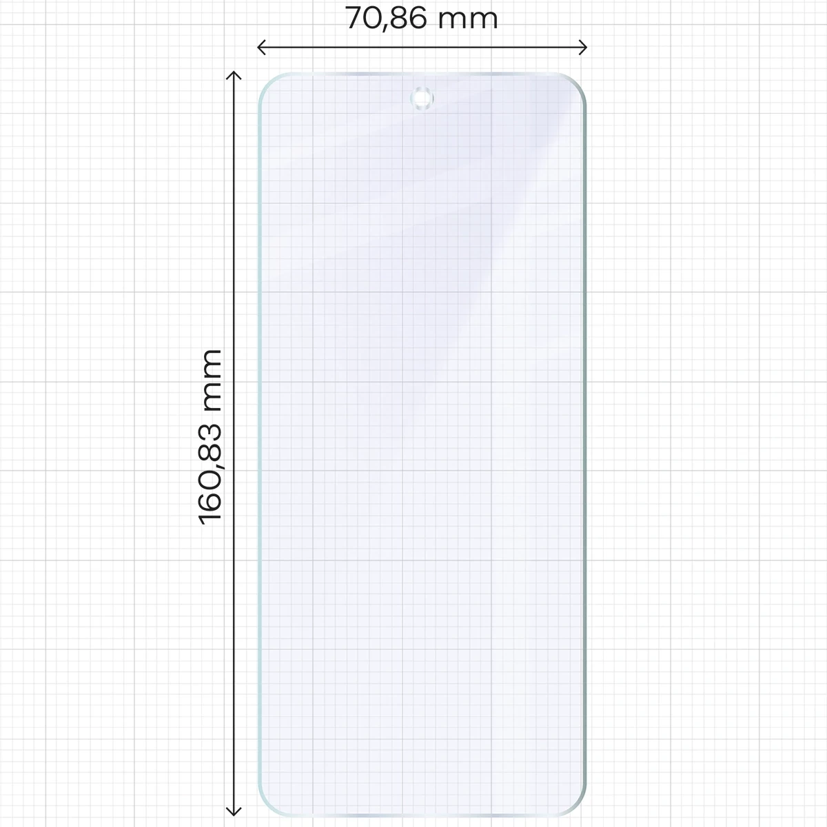 Wymiary szkła na miarce dla Motorola Moto G56 5G