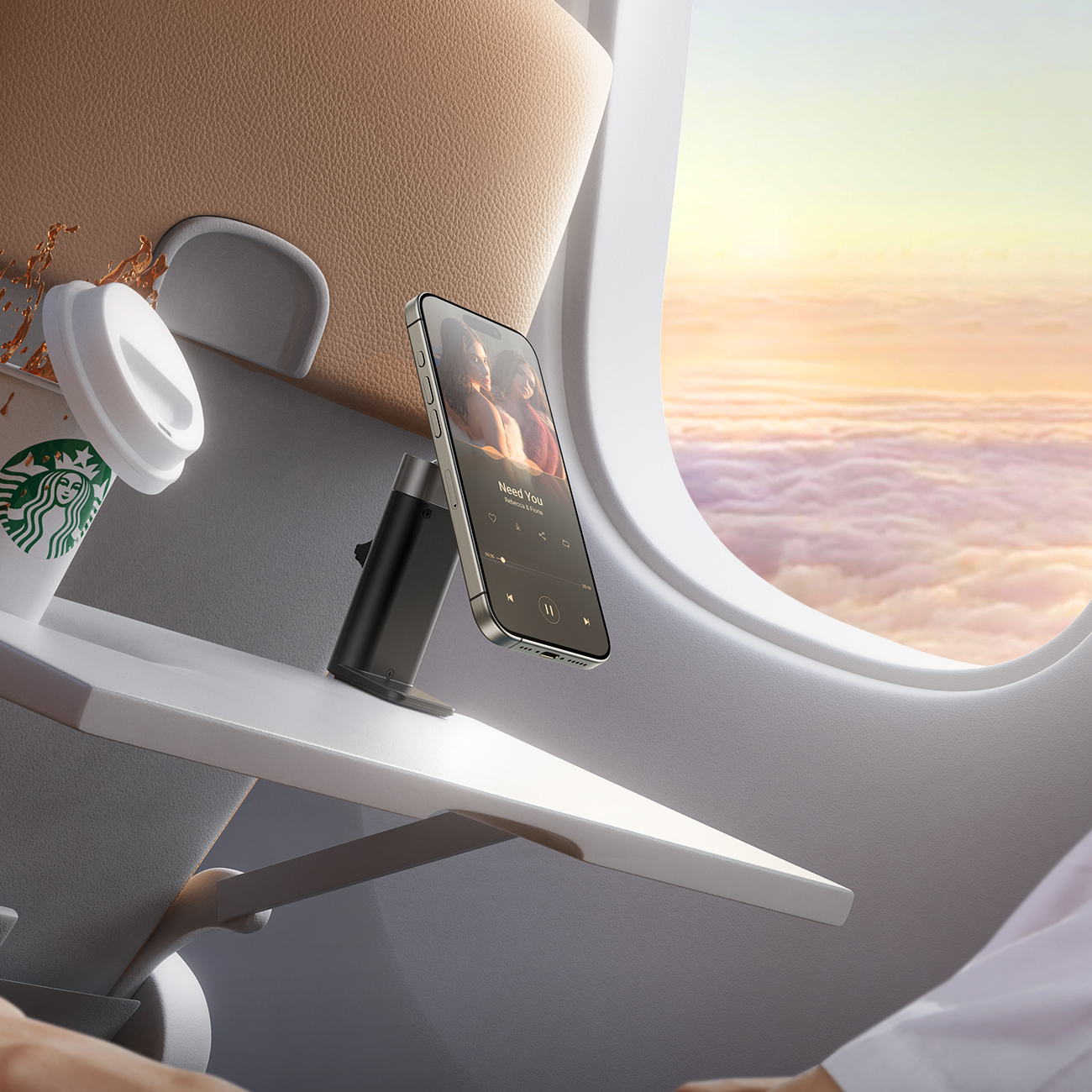 Telefon na podróżnym stojaku magnetycznym Joyroom JR-ZS413