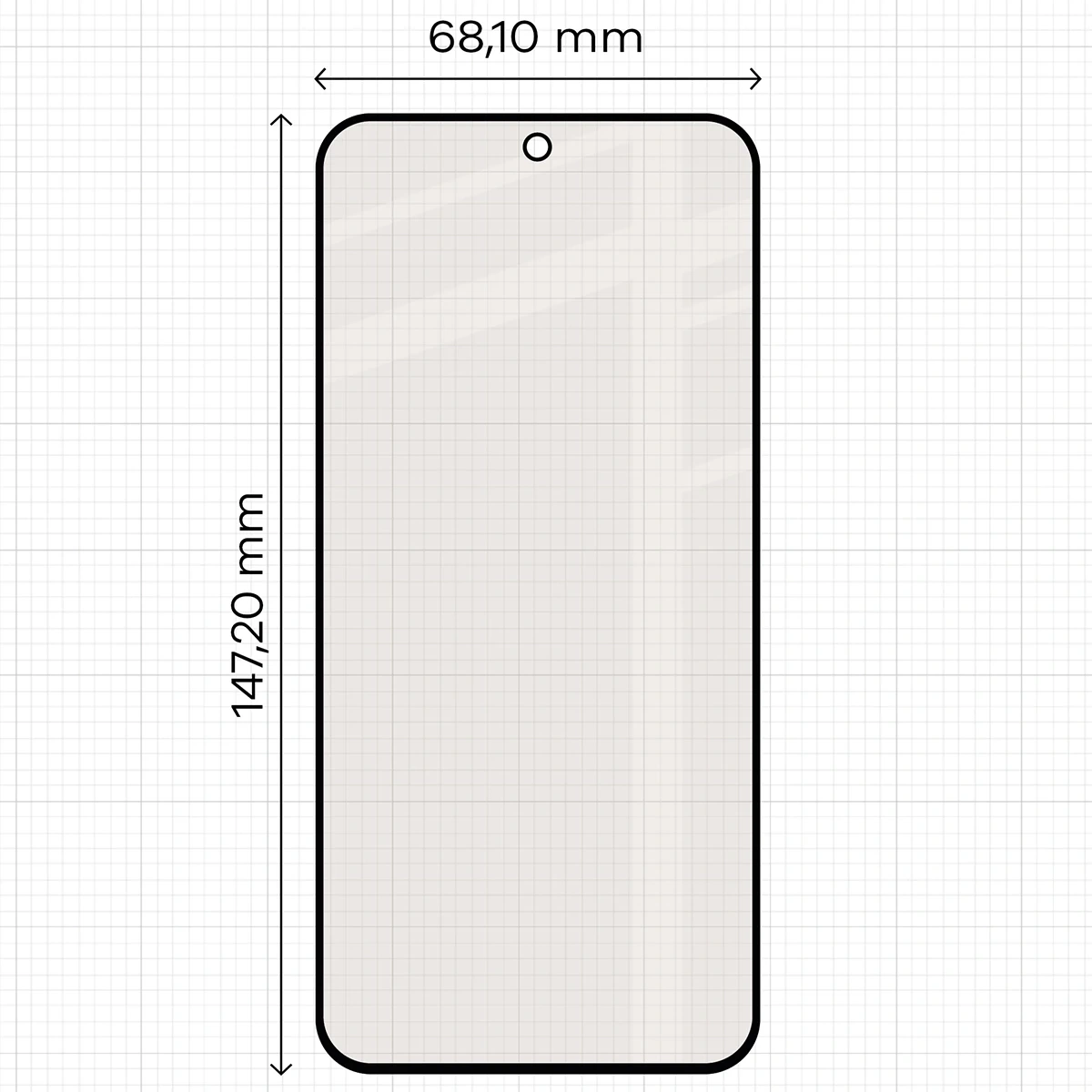 Miarka z wymiarami szkła matowego Bizon Glass Matte Duo do OPPO Reno16 / Pro