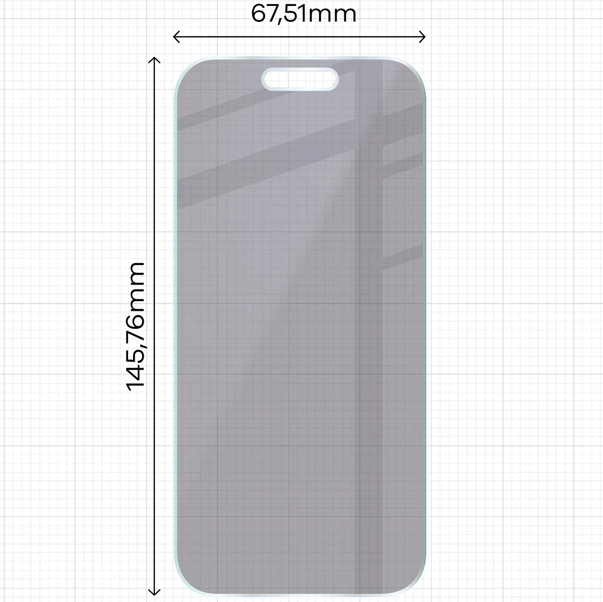 Wymiary szkła na miarce dla iPhone 17
