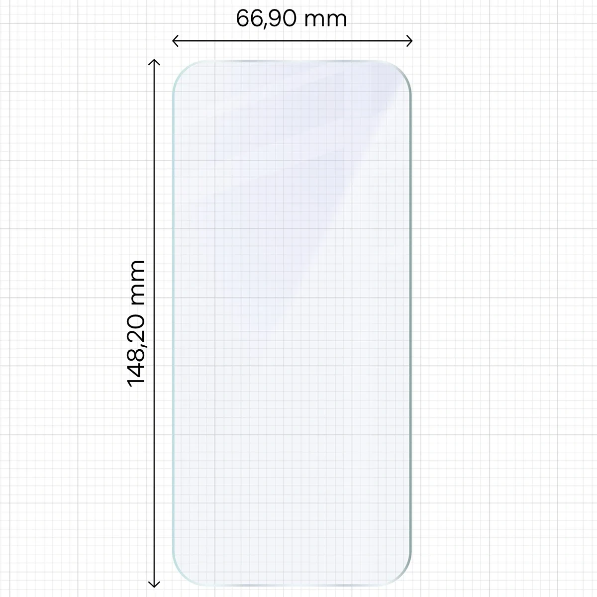 Miarka z wymiarami szkła hybrydowego Bizon Hybrid Mule do Google Pixel 11 Pro