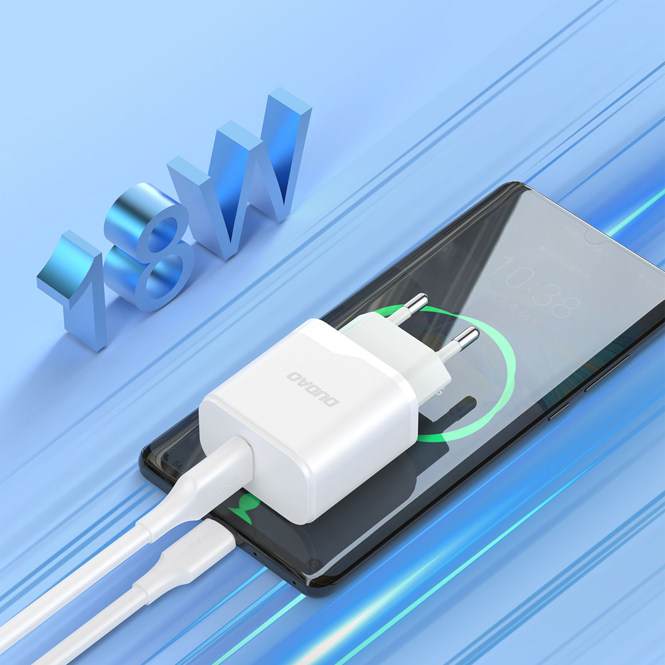 Telefon ładowany ładowarką sieciową Dudao A20EU