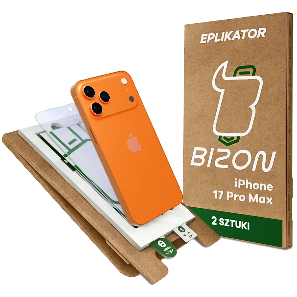 Aplikator Bizon Eplikator Hybrid Mule do łatwej aplikacji ochrony ekranu dla iPhone 17 Pro Max
