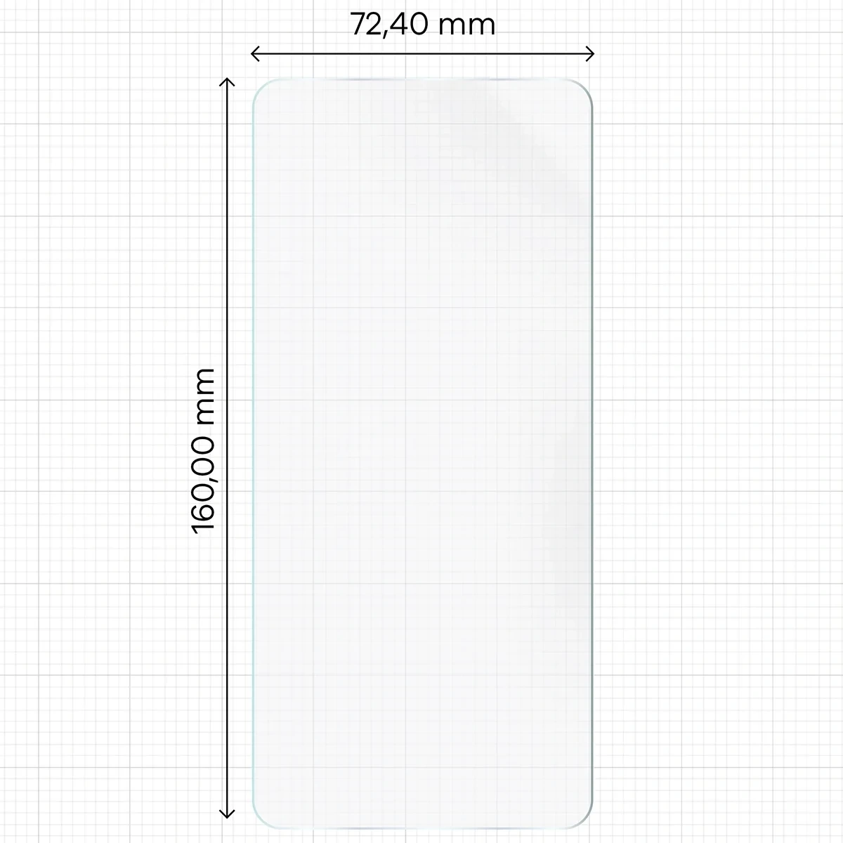 Miarka z wymiarami folii hydrożelowej Bizon Film Hydrogel Front do Motorola Edge 70 Max