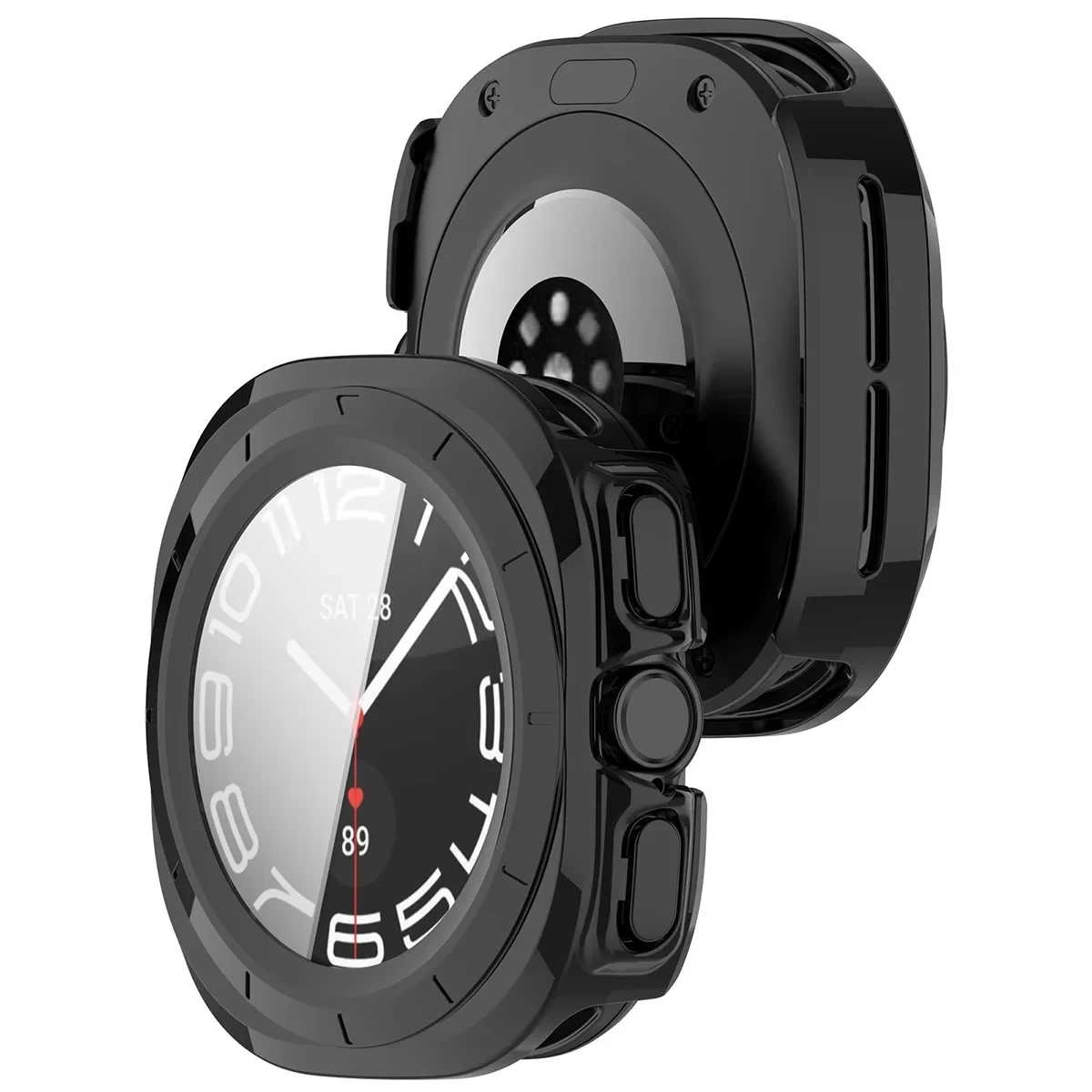 Etui z wbudowanym szkłem Bizon Case Watch Adamo do Galaxy Watch Ultra 2 47mm (2026)