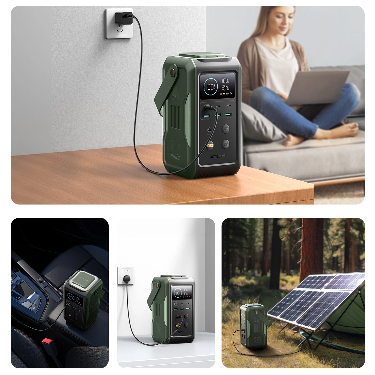 Powerbank Joyroom JR-PBF10 ładowany w różnych miejscach