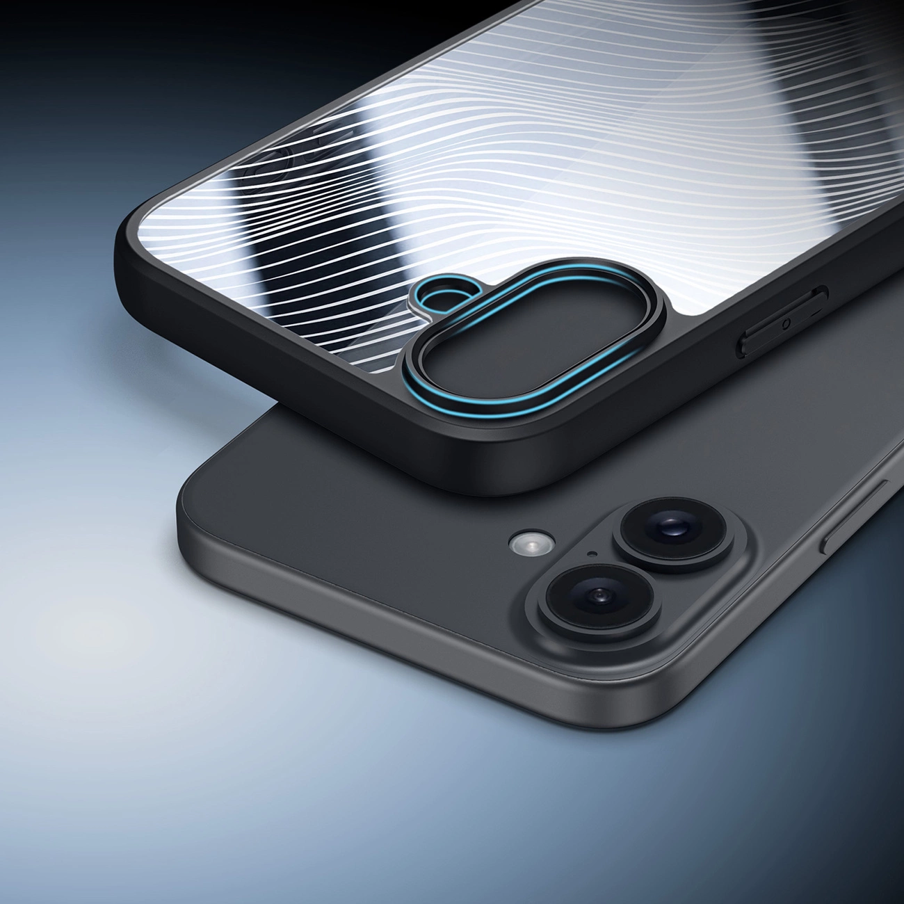 Podniesione krawędzie etui Dux Ducis Aimo chroniące ekran i aparat iPhone 16