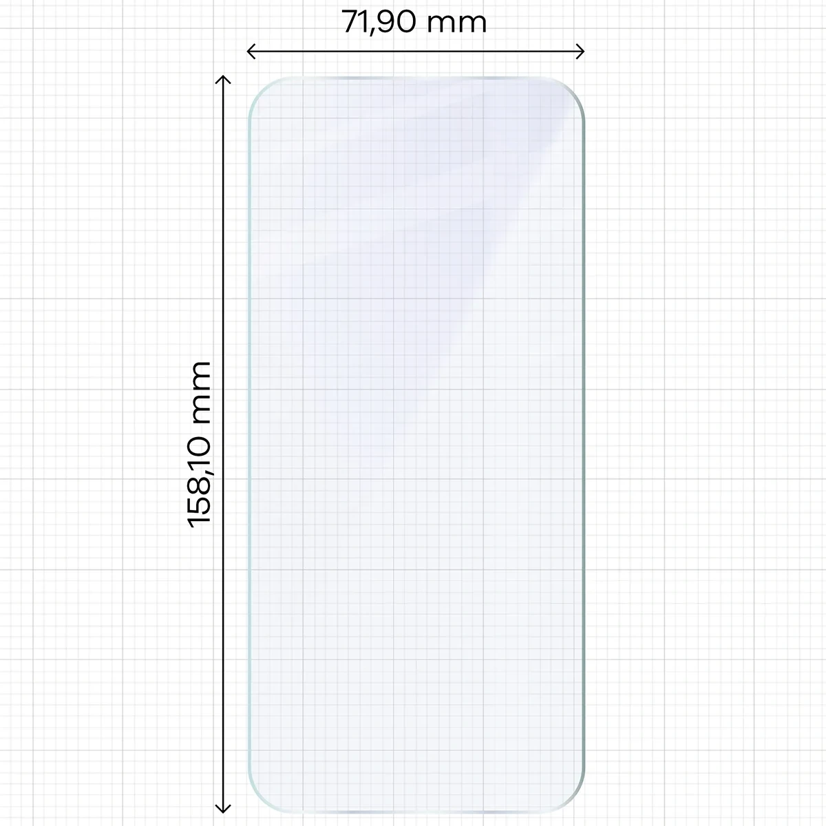 Miarka z wymiarami szkła hybrydowego Bizon Hybrid Mule do Google Pixel 11 Pro XL